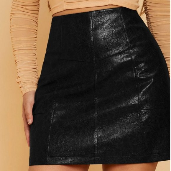 . Dresses & Skirts - Faux Leather black mini skirt